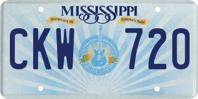 MS license plate CKW720