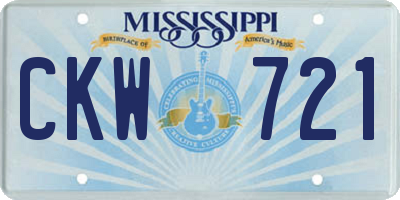 MS license plate CKW721