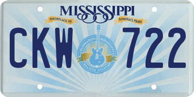 MS license plate CKW722