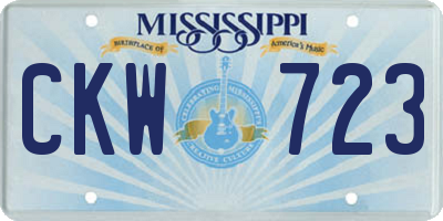 MS license plate CKW723
