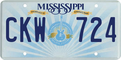 MS license plate CKW724