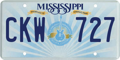 MS license plate CKW727
