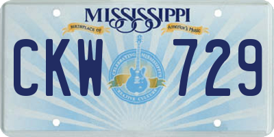 MS license plate CKW729