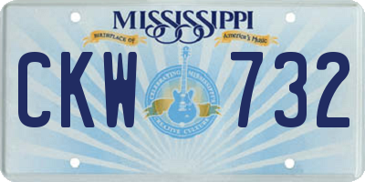 MS license plate CKW732