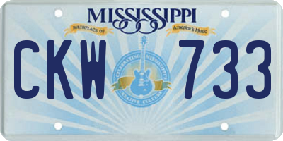 MS license plate CKW733