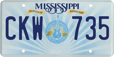 MS license plate CKW735
