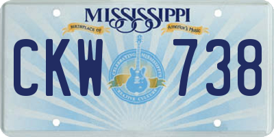 MS license plate CKW738