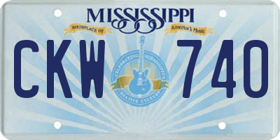 MS license plate CKW740