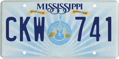 MS license plate CKW741