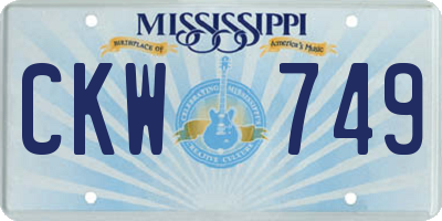 MS license plate CKW749