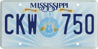 MS license plate CKW750