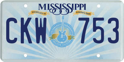 MS license plate CKW753