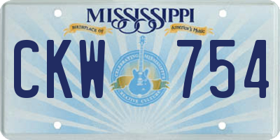 MS license plate CKW754