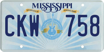 MS license plate CKW758