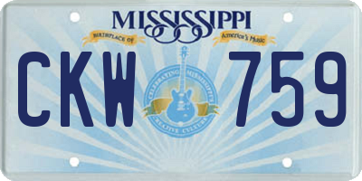 MS license plate CKW759