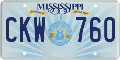 MS license plate CKW760