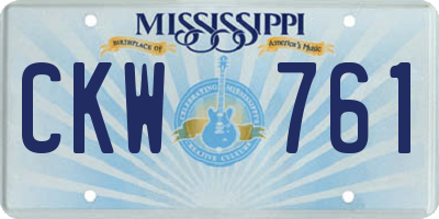 MS license plate CKW761