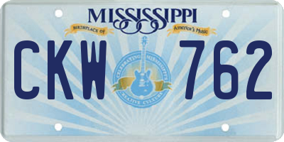 MS license plate CKW762