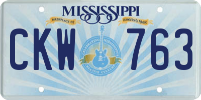 MS license plate CKW763