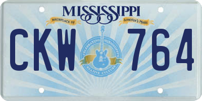 MS license plate CKW764
