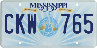 MS license plate CKW765