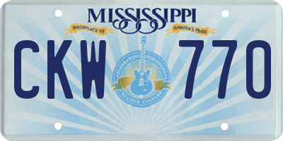 MS license plate CKW770