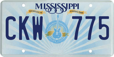 MS license plate CKW775