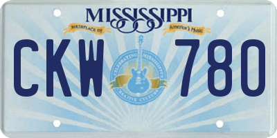 MS license plate CKW780