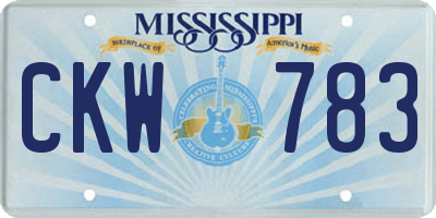 MS license plate CKW783