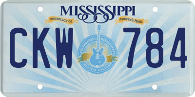 MS license plate CKW784