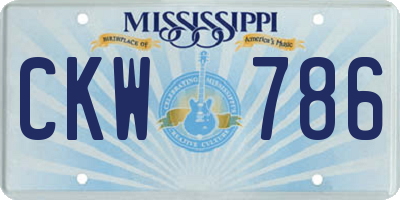 MS license plate CKW786