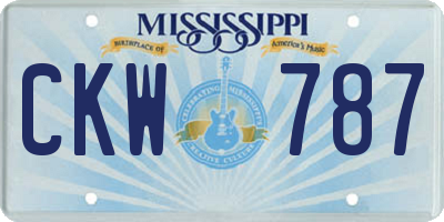 MS license plate CKW787