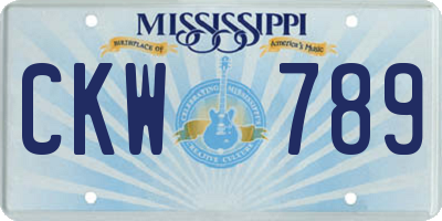 MS license plate CKW789