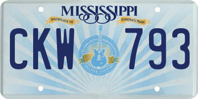 MS license plate CKW793
