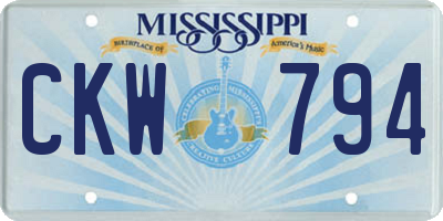 MS license plate CKW794