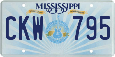 MS license plate CKW795