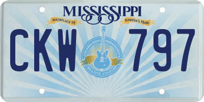 MS license plate CKW797