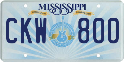 MS license plate CKW800