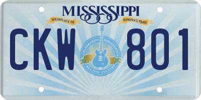 MS license plate CKW801