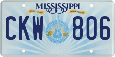 MS license plate CKW806