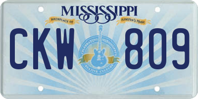 MS license plate CKW809