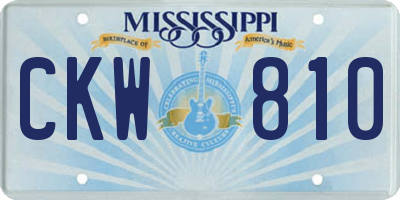 MS license plate CKW810