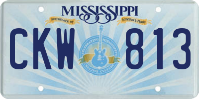 MS license plate CKW813