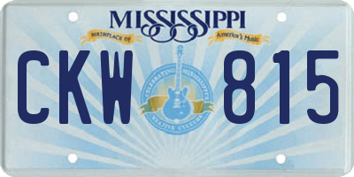 MS license plate CKW815