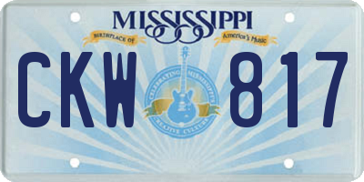 MS license plate CKW817