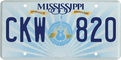 MS license plate CKW820
