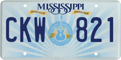 MS license plate CKW821