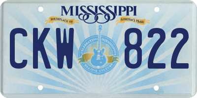MS license plate CKW822