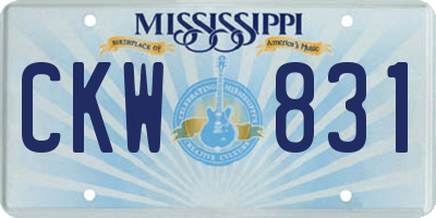 MS license plate CKW831