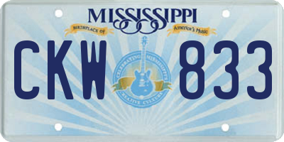 MS license plate CKW833
